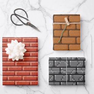 Bundle #1 8-Bit Video Game Themed Wrapping Paper Sheet