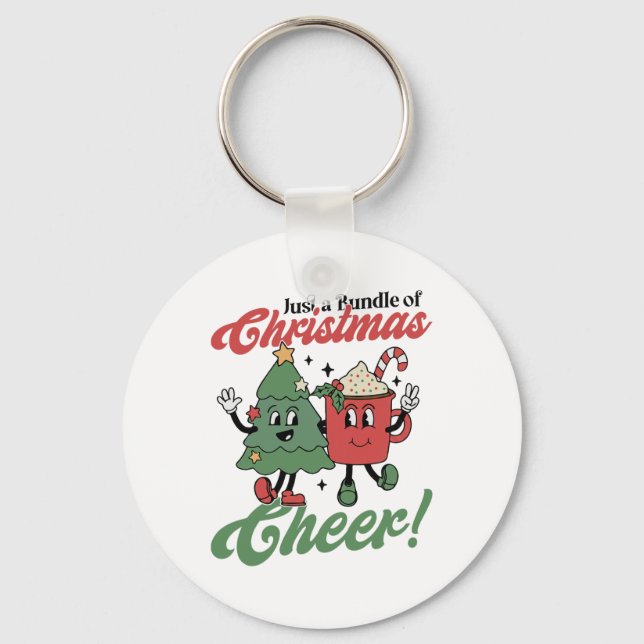 Bundle Of Christmas Cheer Retro Tree Mascot Holida Key Ring (Front)