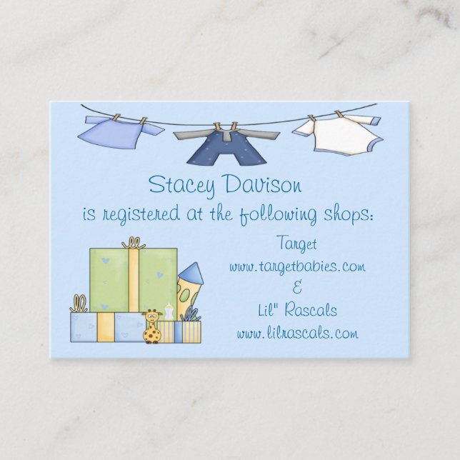 Bundle Of Joy Baby Registry Cards (Front)
