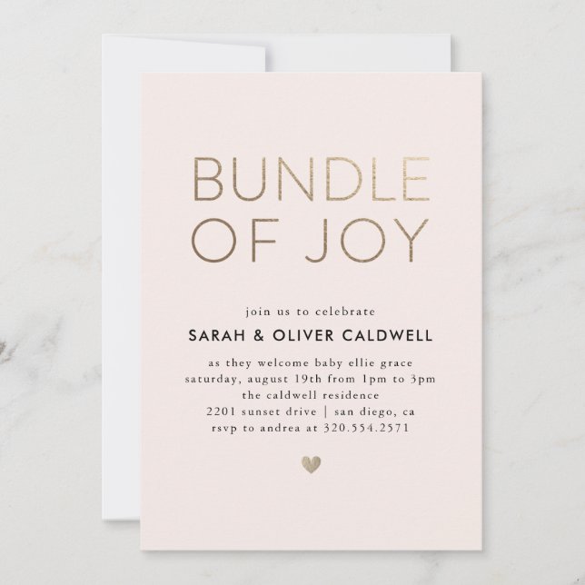 Bundle of Joy Baby Shower Invitation (Front)