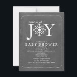 Bundle Of Joy Chalk Snowflake Winter Baby Shower Invitation<br><div class="desc">A neutral winter baby shower invitation featuring the phrase "Bundle of Joy" with an illustration of a snowflake incorporated into lettering in place of an "O". Background is chalkboard inspired.   Customise the text with details of your occasion.</div>
