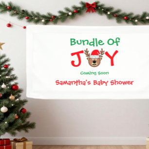 Bundle of Joy Christmas Baby Shower Banner