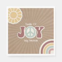 Bundle of Joy Peace Pink Brown Hippie Baby Shower