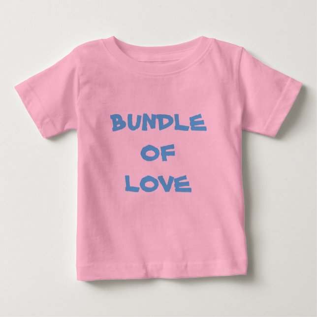 BUNDLE OF LOVE - Simple Cute Pink / Blue Baby T-Shirt (Front)