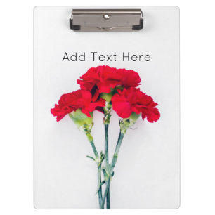 Bundle of Red Carnation Flowers Clipboard