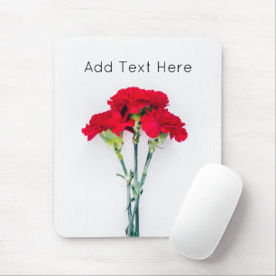 Bundle of Red Carnation Flowers Mouse Pad