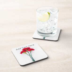 Bundle of Red Carnations Coaster