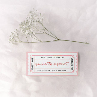 Bundle of Romantic Love Coupons for Him or Her Invitation