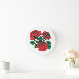 Bundle of Roses Round Clock