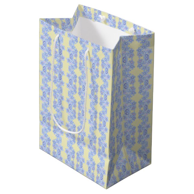 Bundles of Blue Bouquets Medium Gift Bag (Front Angled)