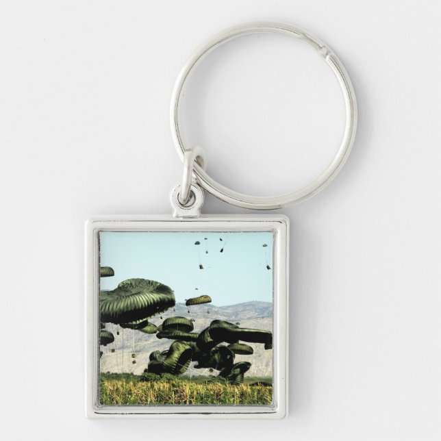 Bundles of food and water are air delivered key ring (Front)