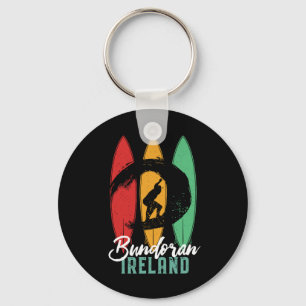 Bundoran Beach Ireland Vintage Retro Surfing Key Ring