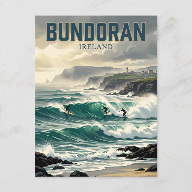 Bundoran Surf Breaks Ireland Postcard (Front)