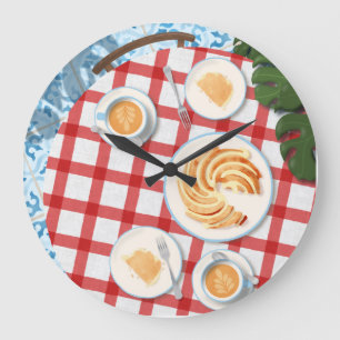 Bundt Cake and Coffee for Two Large Clock
