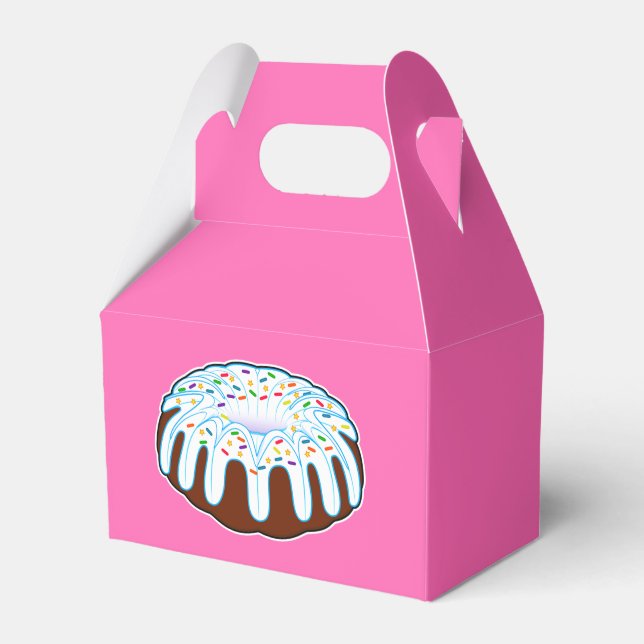 Bundt Cake with Sprinkles Favour Box (Front Side)