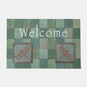 Bungalow Door mat with Dragonfly tiles