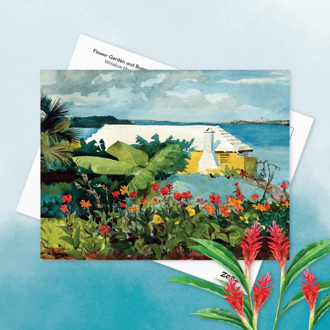 Bungalow Garden Bermuda Winslow Homer Postcard (Creator Uploaded)