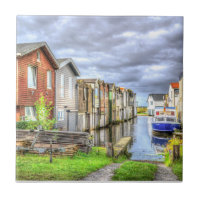 Bungalow Harbour Scenary Boat Landscape           