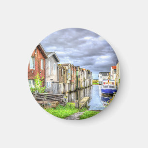 Bungalow Harbour Scenary Boat Landscape           Magnet