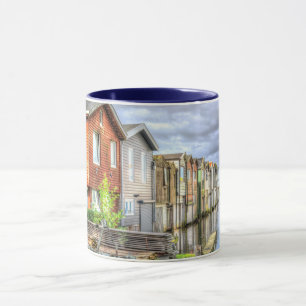 Bungalow Harbour Scenary Boat Landscape Mug