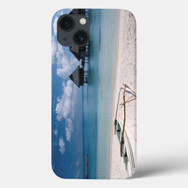Bungalows from beach Motu Toopua Case-Mate iPhone Case (Back)
