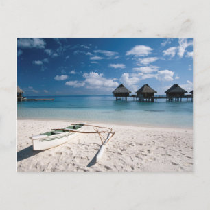 Bungalows from beach Motu Toopua Postcard