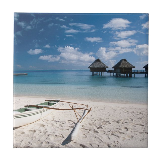 Bungalows from beach Motu Toopua Tile (Front)