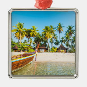 Bungalows on the Beach Ko Mook, Thailand Metal Ornament