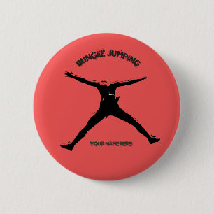 Bungee jumping 6 cm round badge