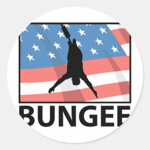 Bungee Jumping In America Classic Round Sticker