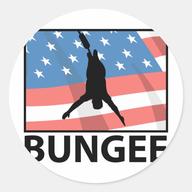Bungee Jumping In America Classic Round Sticker (Front)