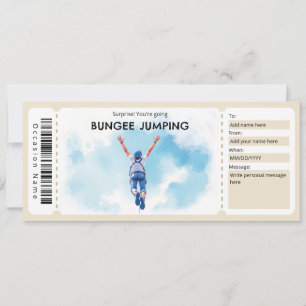 Bungee Jumping Ticket Gift Certificate Invitation