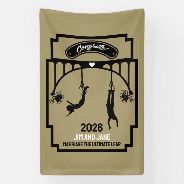 Bungee Jumping Wedding Gift Banner (Vertical)