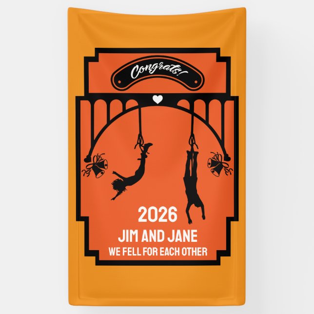 Bungee Jumping Wedding Gift Banner (Vertical)