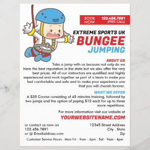 Bunjee Cartoon - Bungee Jumping Course Advertising Flyer