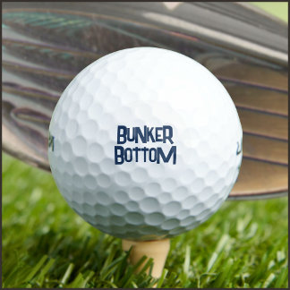 Bunker Bottom, Wobbly Blue Lettering Golf Balls