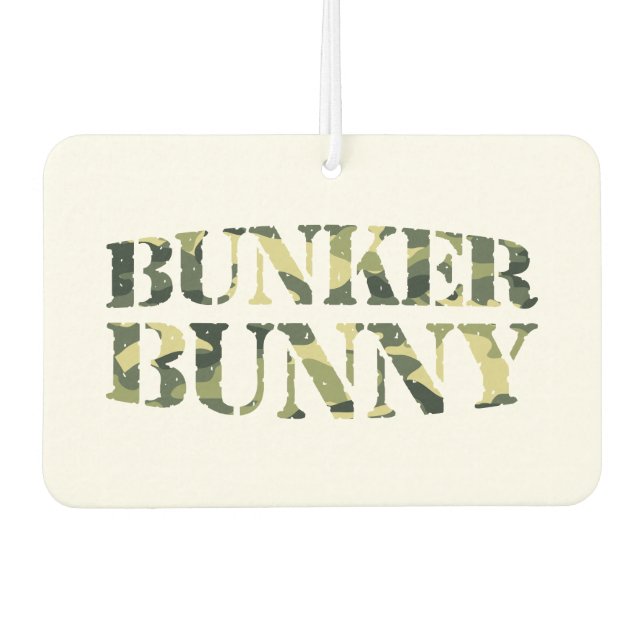 BUNKER BUNNY CAMO / CAMOUFLAGE CAR AIR FRESHENER (Front)
