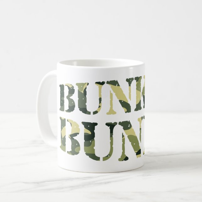 BUNKER BUNNY CAMO / CAMOUFLAGE COFFEE MUG (Front Left)