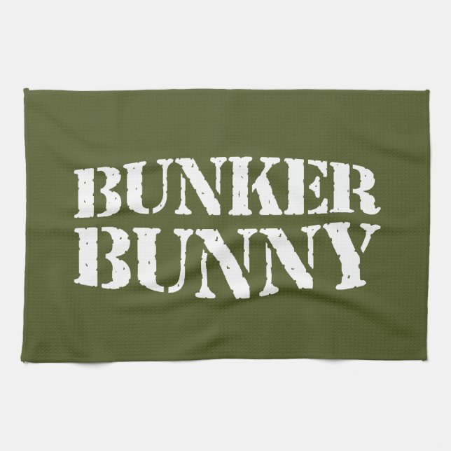 BUNKER BUNNY TEA TOWEL (Horizontal)
