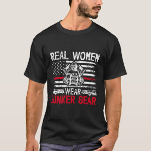 Bunker Gear Female Firefighter Women Firewoman Fir T-Shirt