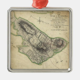 Bunker Hill Revolutionary War Map (June 17, 1775) Metal Ornament