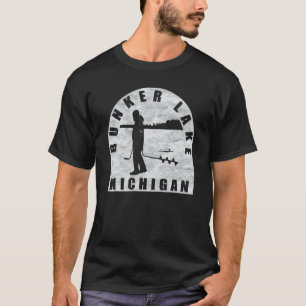 Bunker Lake Ice Fishing Michigan T-Shirt