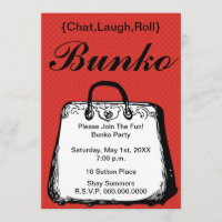 Bunko Night Purse Invitation
