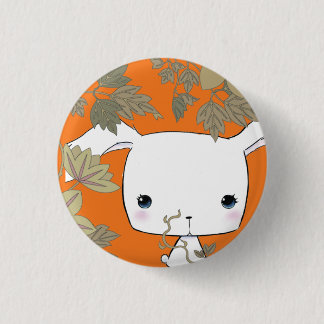 Bunneh Pi hiding (orange clematis washi print) 3 Cm Round Badge
