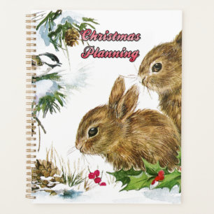 Bunnies and Bird Enjoy Snow Christmas Planner
