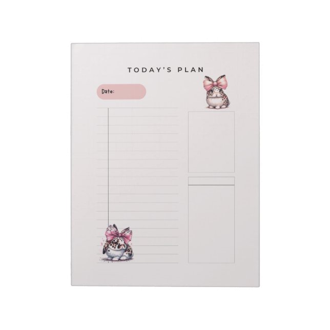 Bunnies and Bows Daily Planner Notepad (Rotated)