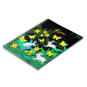 Bunnies and butterflies notebook