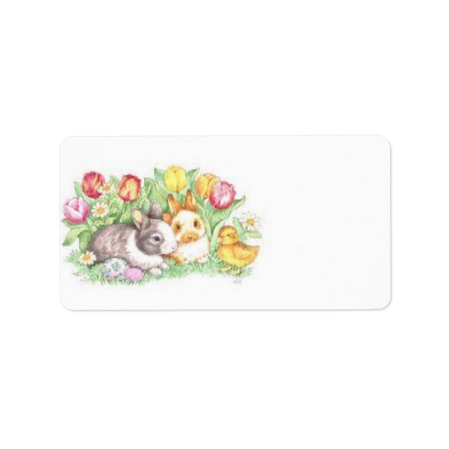 Bunnies and Chick Label (Front)