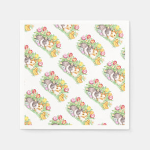 Bunnies and Chicks, Easter Bunny Paper Napkins