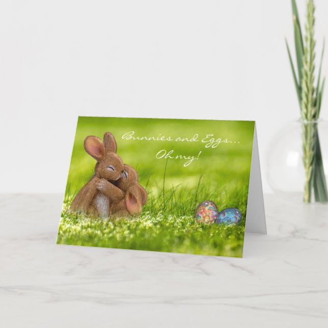 Bunnies and Eggs Easter Card (Front)